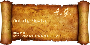 Antaly Gyula névjegykártya