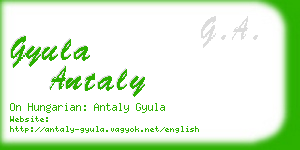 gyula antaly business card